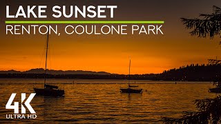 8 HOURS Soothing Waves Sound & Seagulls Squawking for Fast Falling Asleep - Late Summer Sunset 4K