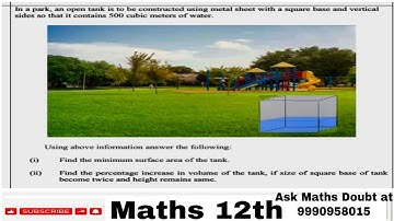 In a park, an open tank is to be constructed using metal sheet with a square base and…