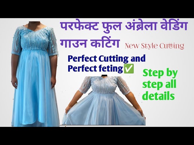 Umbrella Cut Collar Neck Kurti Cutting and Stitching / Umbrella Cut Kurti/Gown  Cutting and Stitching - YouTube