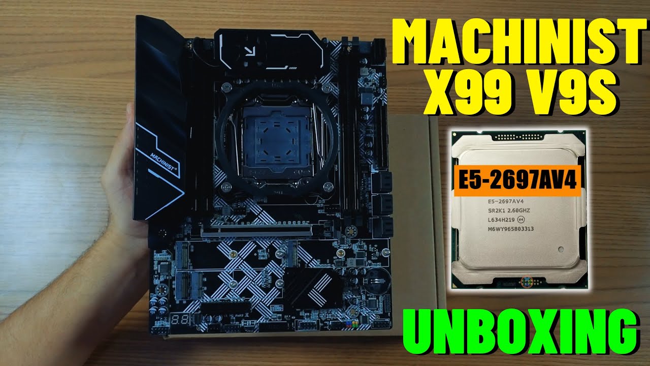 CHEGOU! MACHINIST X99 V9S COM TPM 2.0! UNBOXING E TESTES COM O XEON E5 2697AV4...