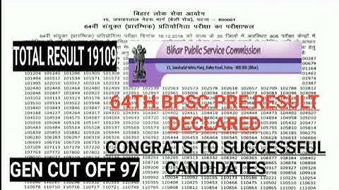 BPSC PRE RESULT
