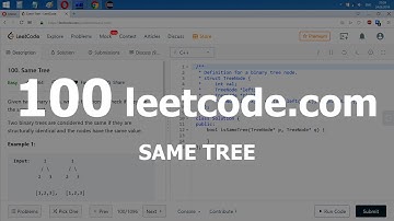 Разбор задачи 100 leetcode.com Same Tree. Решение на C++