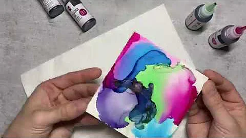 Marabu Alcohol Inks - Multicoloured Coaster