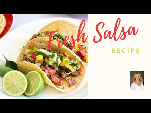 HOW TO MAKE FRESH SALSA - chile poblano peppers, pineapple, lime, cilantro, avocado, onions... hqdefault
