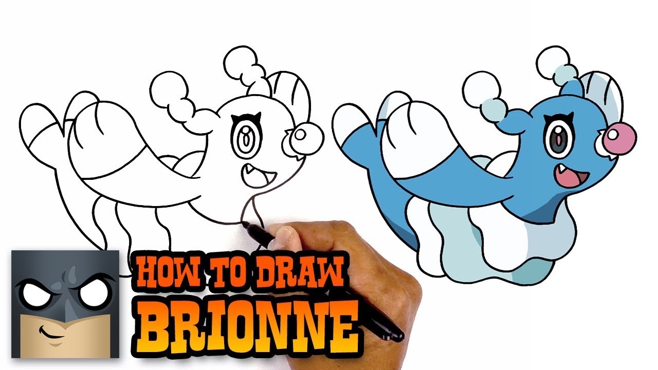 How to Draw Pokemon Brionne Step by Step YouTube