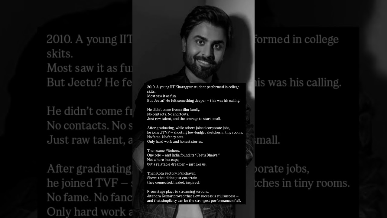 From IIT stages to India’s screens — Jitendra Kumar made honesty his art. 
