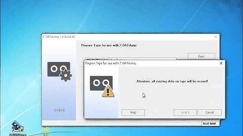 Set up tape medium - Z-DATdump
