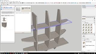 Fastest way to make Curved Interlocking Shelf Unit in SketchUp
