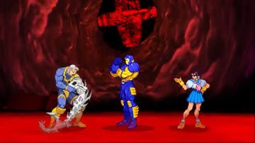 Marvel vs Capcom 2: Iron Man, Sakura, and Cable arcade playthrough