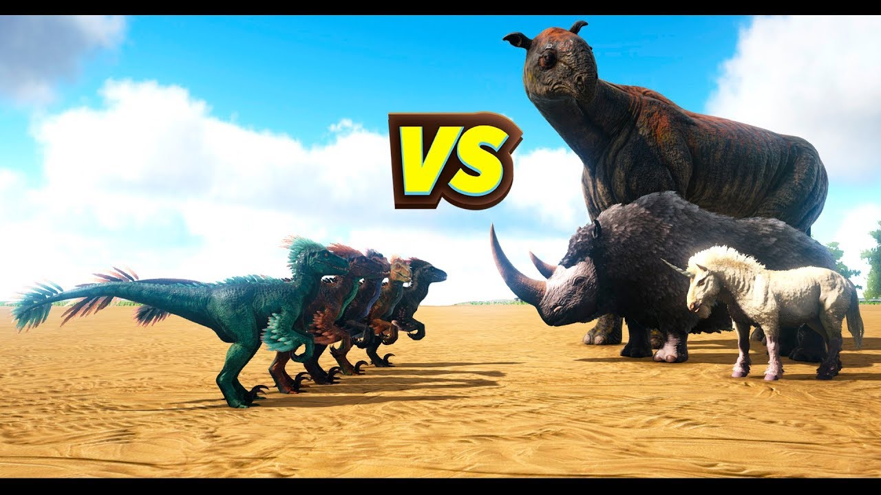 5 Raptor - Battle Against Herbivores Ep.2- ARK Survival Evolved.Battle Dino