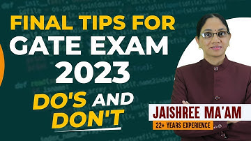 Final Tips for Gate exam 2023 | Do