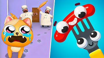 Fork N Sausage Vs Kitten Escape Game - All Levels SpeedRun Gameplay Ep 02