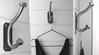 I make an Industrial Style Coat Hook using Rebar  MIG Welding Project