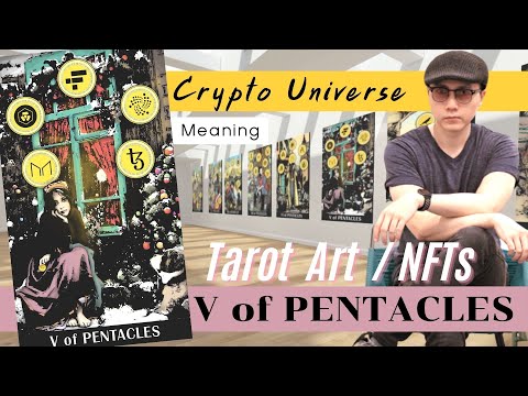 Five of Pentacles ไพ่ 5 เหรียญ I ความหมายไพ่ยิปซี Crypto Universe Tarot  #Digitalart #NFTs