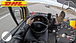 MercedesBenz 314 CDI Sprinter *DHL* Top Seed Drive on German Autobahn