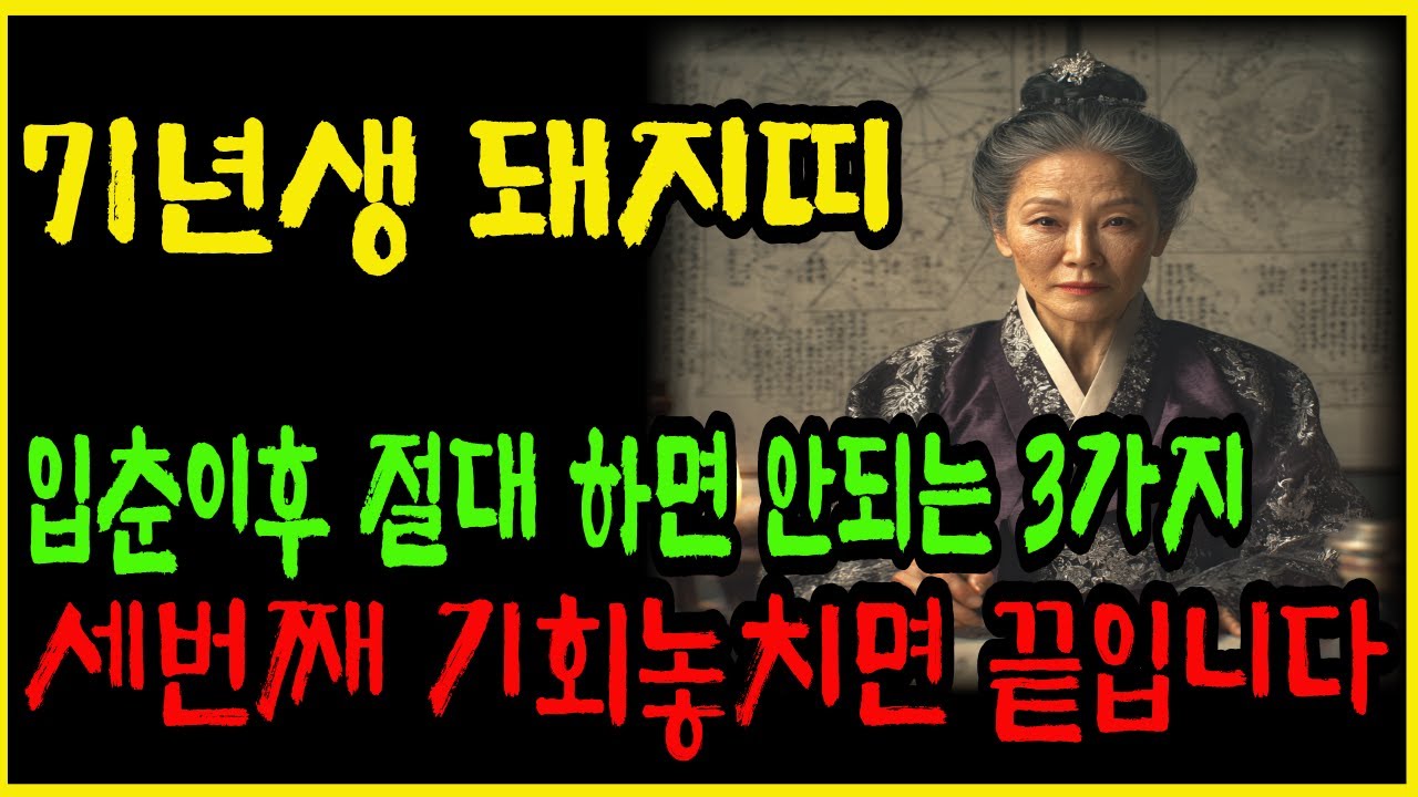 71년생 돼지띠 2026년 입춘 이후 절대 하면 안되는 3가지 금기 풍수 돈복 운수 완전히 바뀐다