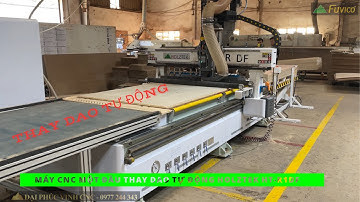 Máy cnc một đầu thay dao tự động Holztek HT-R1DF. Cắt plywood
