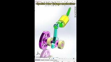 Spatial 4 bar linkage mechanism - Mechanical Animation #mechanics #animation #solidworkstutorialhp