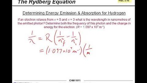 Monash Chemistry - The Rydberg Equation