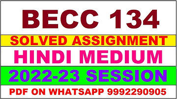 becc 134 solved assignment 2022-23 | becc 134 solved assignment in hindi 2022-2023 | becc 134 2023