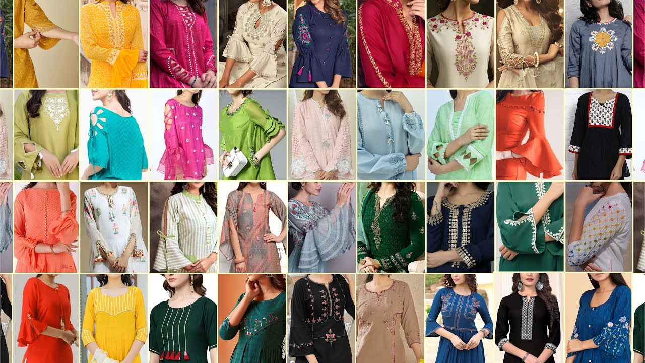 Vitara Lexus-Rayon-With-Hand-Work-Kurti: Textilecatalog