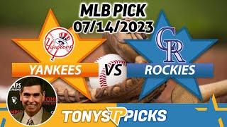 New York Yankees vs. Colorado Rockies 7/14/2023 FREE MLB Picks and Predictions on MLB Betting Tips