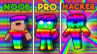 Minecraft - NOOB vs PRO vs HACKER - RAINBOW HIDE AND SEEK!
