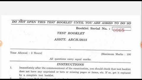 HPPSC Asstt. Architecture (H.P.P.W.D.) exam 2015 General studies portion