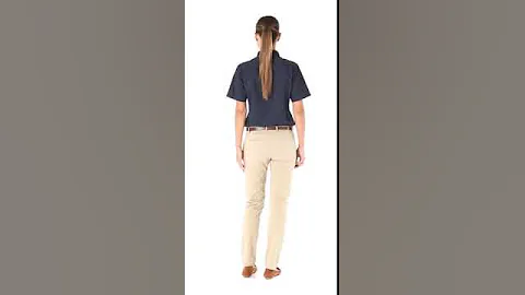 Harriton M582W Ladies Foundation 100% Cotton Short-Sleeve Twill Shirt Teflon Buy at ApparelnBags.com