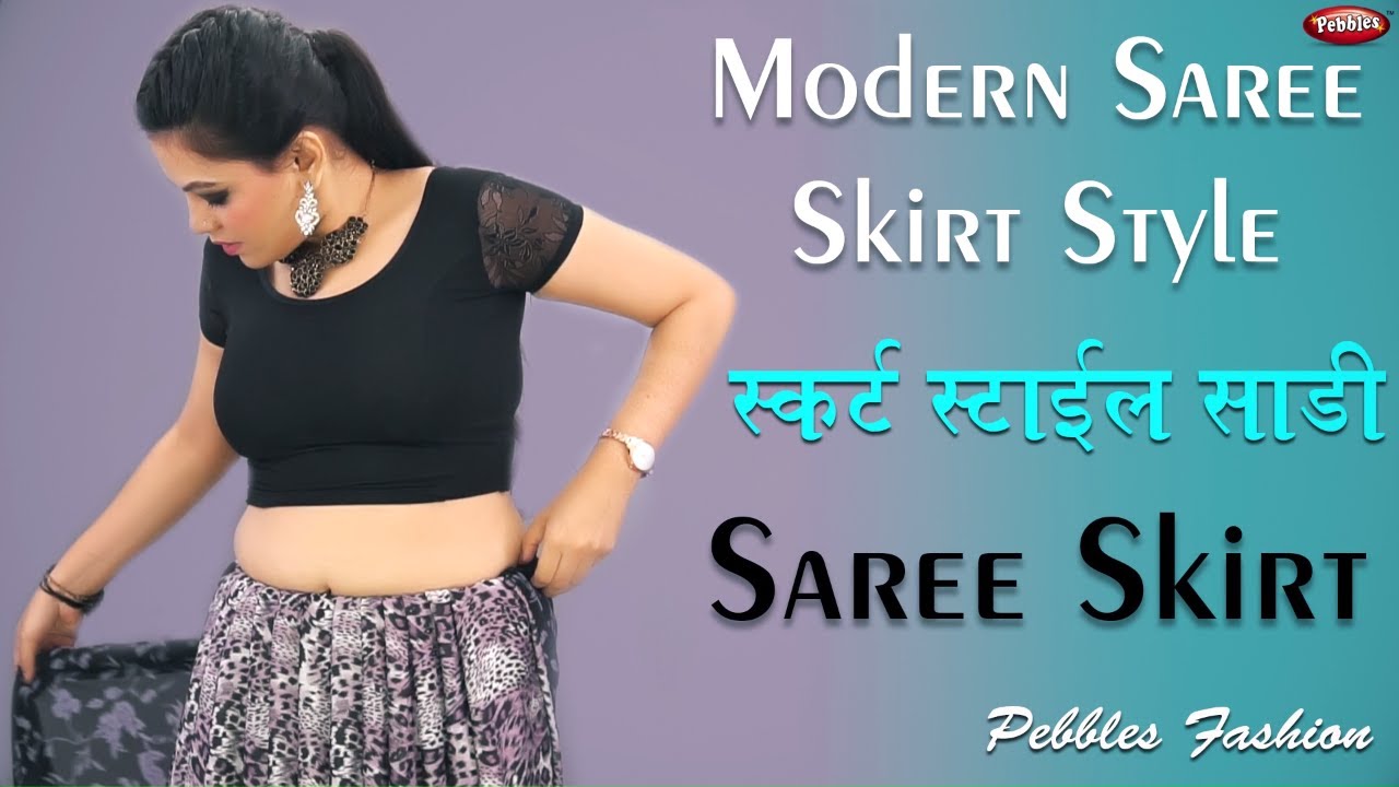 How to wear Saree as Skirt, Bollywood Saree Style, Skirt Style Saree  Draping