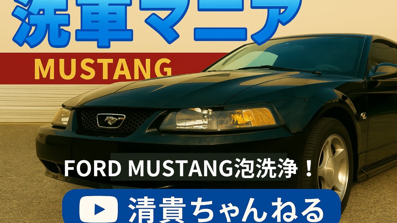 【洗車マニア】フォードマスタングの泡洗浄＆艶出しメンテナンス