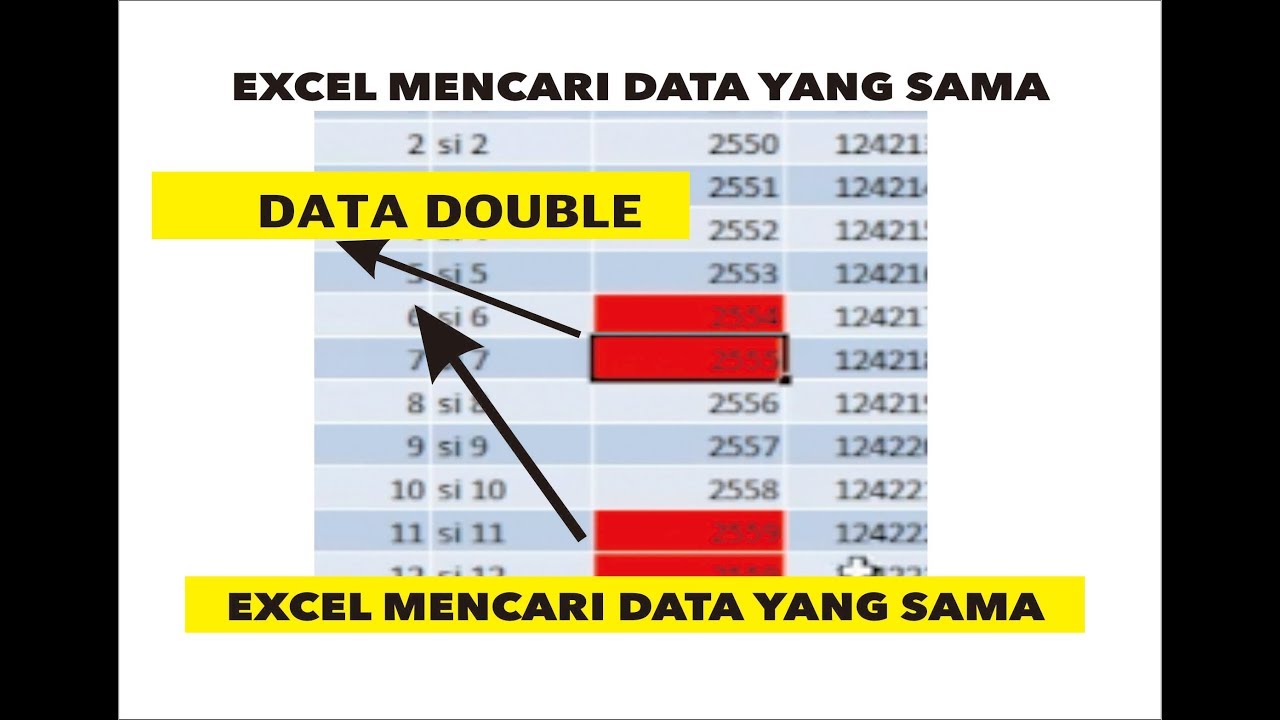 Excel rumus mencari data yang sama