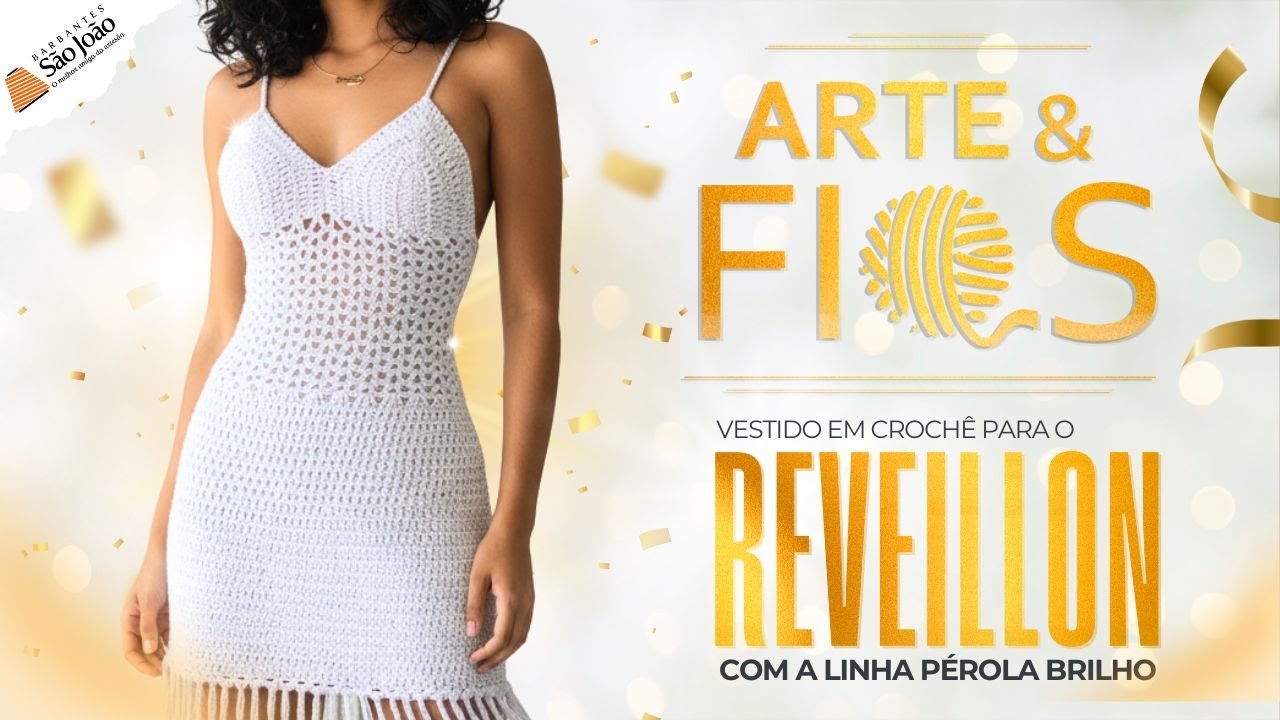 Vestido em Crochê para o Reveillon com Linha Pérola Brilho | Arte & Fios