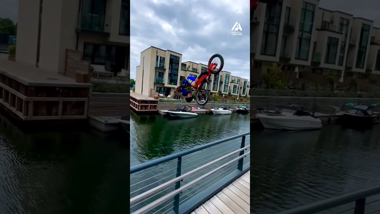 Man Front Flips On Bike Into River | People Are Awesome #extremesports #shorts Man Front Flips On Bike Into River | People Are Awesome #extremesports #shorts
