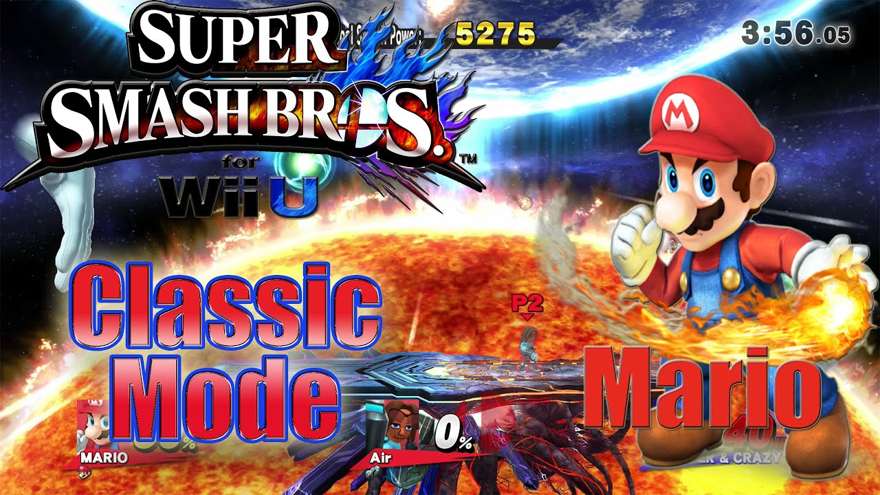 Super Smash Bros Wii U - Classic Mode w/ Mario & Mii Gunner - YouTube
