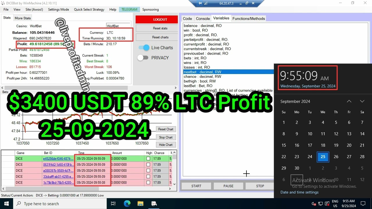 Dicebot Script |Dice Strategy |Stake DIce |Wolf.bet |Crypto Strategy |Trading Strategy |Dice Profit