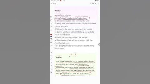 Account for the following(i) pKb of aniline is more than that of methyl amine.