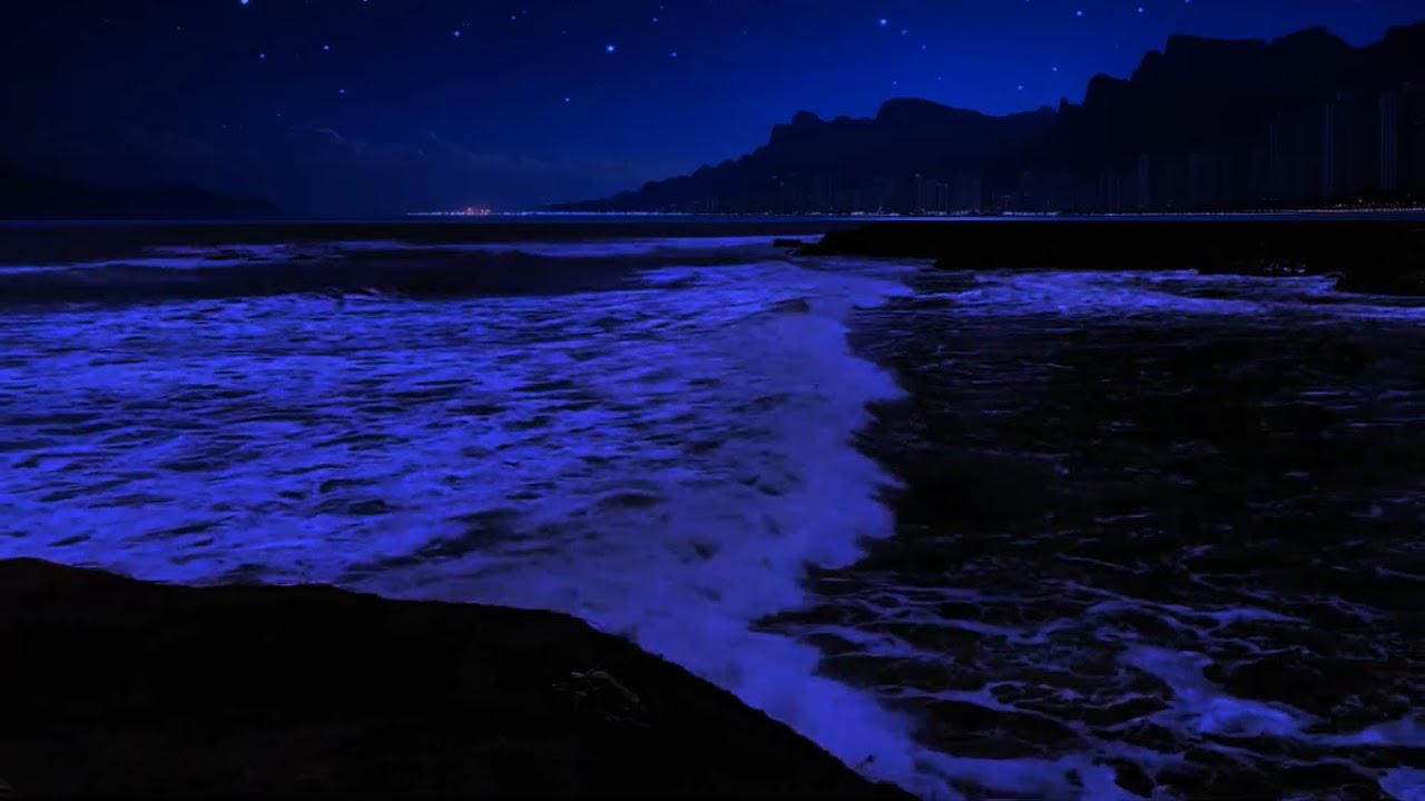 Blue Ocean Waves at Night 🌙 | Relaxing Sea Sounds for Deep Sleep, Meditation & Stress Relief
