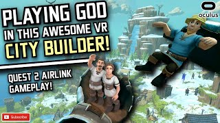 Become a VR GOD in this quirky VR city building game! // Oculus Quest 2 Air Link Gameplay screenshot 1
