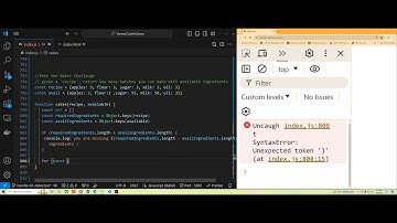 JS Codewars  - Pete the Baker Challenge