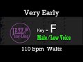 Very Early - Backing Track with Intro + Lyrics in F (Male) - Jazz Sing-Along (6 keys available)
