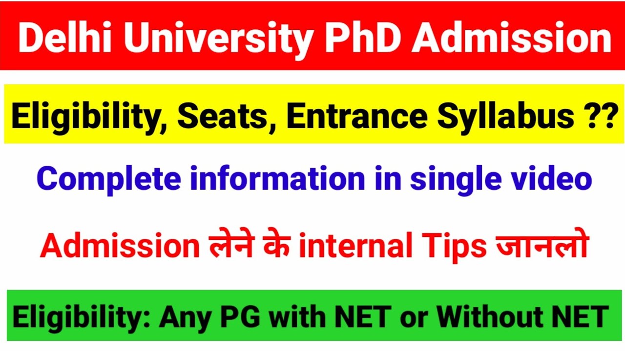 phd delhi university admission 2022