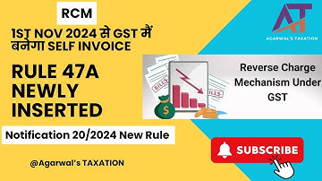 RCM self invoicing Time Limit | Effective from 1st November 2024