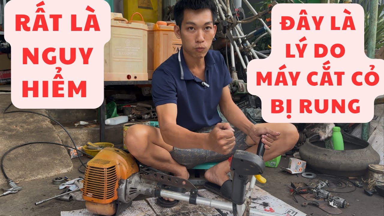 Cách sửa máy cắt cỏ ,máy bị rung ,cách thay cao su cần máy cắt cỏ