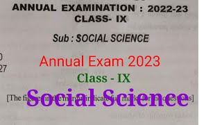 Seba Class 9 Annual Exam Social Science Question Paper Social Science