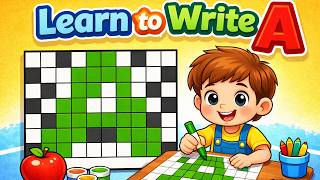 Letter A a with Coloring Squares Fun ABC Phonics for Kids