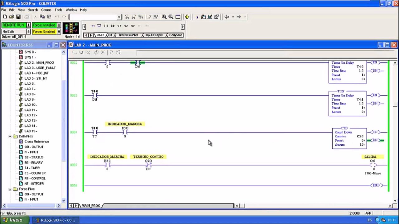 RSLogic500 ejercicio contador - YouTube