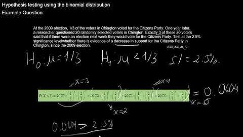5.1.2 S2. Hypothesis testing using the binomial distribution. Example Question