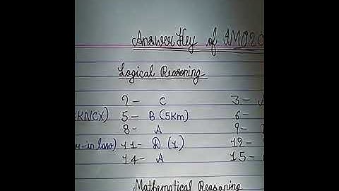 Answer key of IMO 2018-19 class -7 set -B