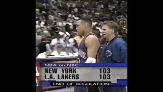 Pat Ewing with a Legendary Statline of 34 pts, 25 boards, and 5 blocks vs Lakers 1997